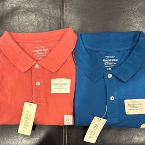 Sonoma Men's Polo Shirt -Mauve and Blue.